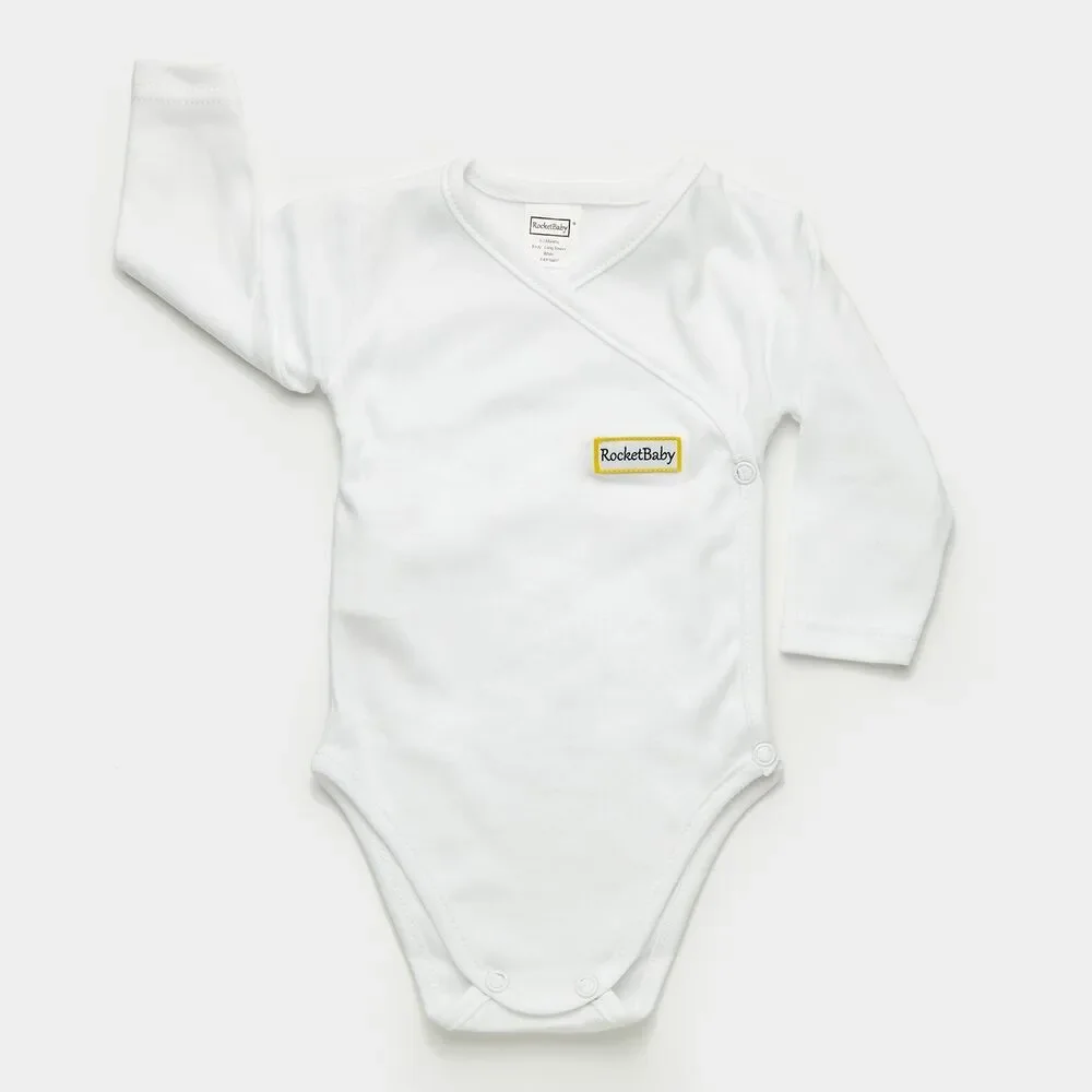 ROCKETBABY Bodysuit Kimono Long Sleeve White